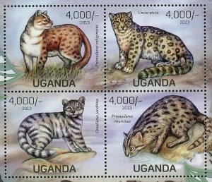 Wild Cats Stamp Prionailurus Rubiginosus Oreailurus Uncia S/S MNH #3045-3048