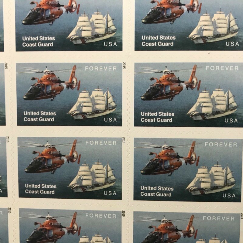 5008   U.S. Coast Guard    MNH Forever sheet of 20    FV $11.00   Issued in 2015