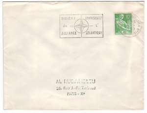 Cover / Postmark France 1959 NATO - Tenth Anniversary