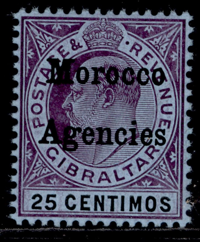 MOROCCO AGENCIES EDVII SG27, 25c purple & black/blue, LH MINT. Cat £70. 