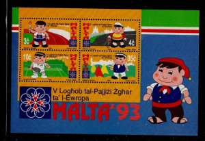 Malta Sc 818a 1993 Small States Games stamp sheet mint NH