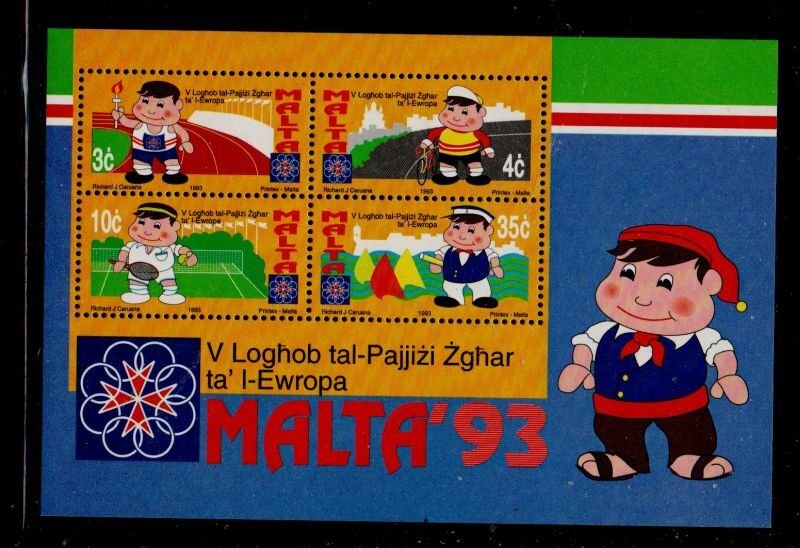Malta Sc 818a 1993 Small States Games stamp sheet mint NH