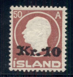 ICELAND #140 10kr on 50aur, og, NH, VF, Scott $750.00