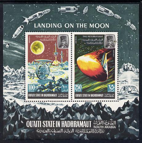 Aden - Qu\'aiti 1967 Moon Landing miniature sheet unmount...