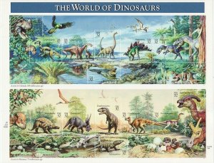 US 3136 MNH 32¢ 1997 World of Dinosaurs Full Sheet of 15 Very Fine