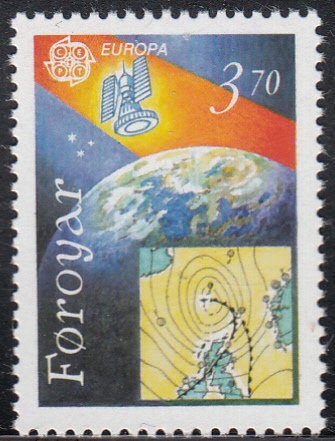 Faroe Islands 1991 MNH Sc #220 3.70k Weather satellite EUROPA