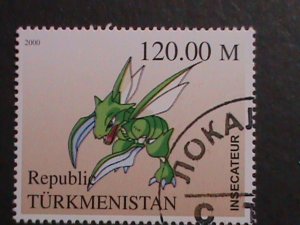 TURKMENISTAN -2000 LOVELY FAMPOUS POKEMON CTO FANCY POSTAL CANCEL VERY FINE