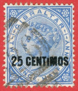[mag600] GIBRALTAR 1889 SG18ab used variety 25c (small 'i' in CENTI...