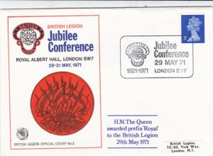 GB 1971 British Legion Jubilee Conference Royal Albert Hall FDC VGC