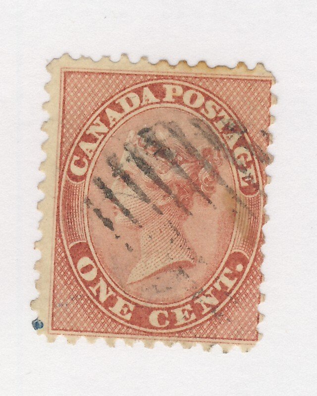 Canada Victoria 1c Used  Stamp #14-1c Fine Guide Value = $40.00