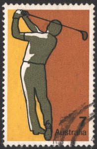 Australia SC#592 7¢ Non-Olympic Sports: Golf (1974) Used