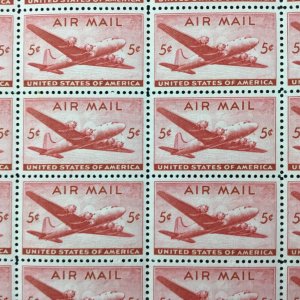 C-32    DC-4 Skymaster    MNH 5 cent sheet of 50    Issued in 1946