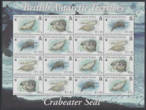 XG-BA527 BRITISH ANTARCTIC TERRITORY - Wwf, 2009 Crabeater Seal MNH Sheet