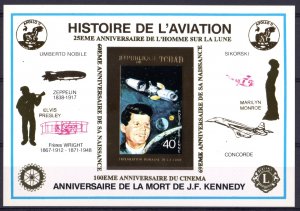 Chad 1995 Kennedy/Apollo 11/Elvis & Marilyn/Rotary-Lions Souvenir Sheet Deluxe