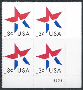 US #3613 3c Star