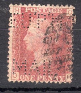 PENNY RED PLATE 119 WITH 'EUPN MAIL' PERFIN