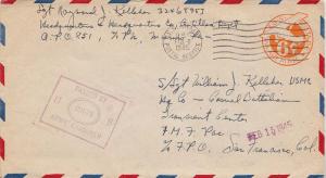 United States A.P.O.'s 6c Monoplane Air Envelope 1945 U.S. Army Postal Servic...