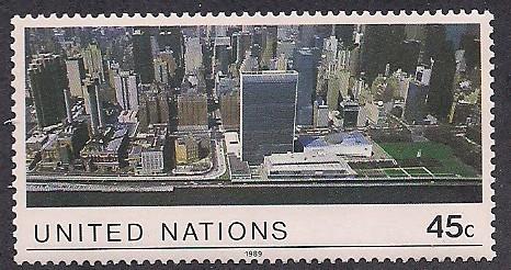 UN NY Sc# 549 Aerial View of the UN MNH