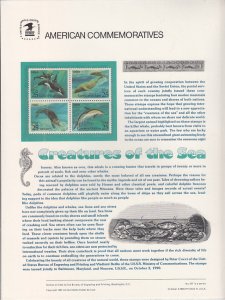 US CP355 Marine Mammals 2511a Commemorative Panel MNH VF