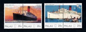 [90509] Palau  Ships Franconia Ocean Liners Cunard Unit 2 Pairs MNH