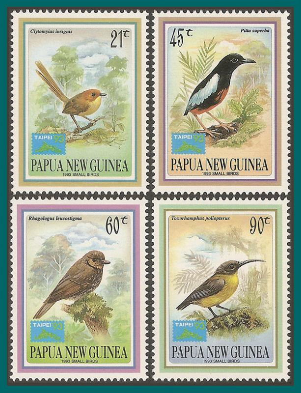 Papua New Guinea 1993 Taipei, Small Birds, MNH 802-805,SG687-SG690