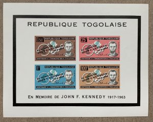 Togo 1964 Kennedy overprint on Emancipation MS, MNH. Scott C41a, CV $15.00