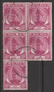 Selangor Sc#86 Used Block of 5