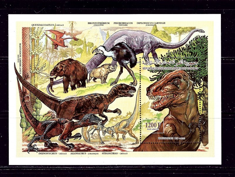 Comoro Is 810MNH 1994 Prehistoric Animals S/S