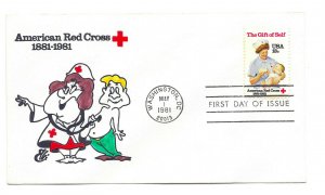 1910 American Red Cross The Gift of Self, Animated by Ellis FDC