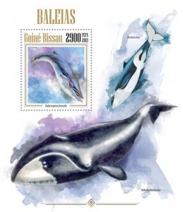 GUINEA BISSAU - 2013 - Whales - Perf Souv Sheet - Mint Never Hinged