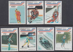 CONGO PEOPLE'S REPUBLIC Sc # 838-44 CPL MNH 1992 WINTER OLYMPICS in ALBERTVILLE