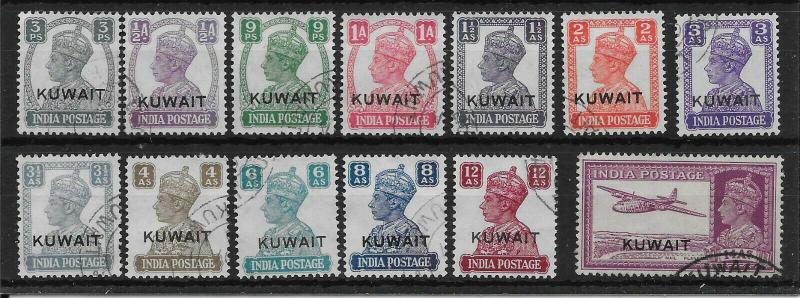 KUWAIT SG52/63 1945 DEFINITIVE SET USED