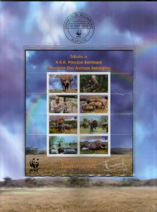 Mozambique 2002 WWF African Elephant Sheetlet + FDCs Prince Bernhard Presentati