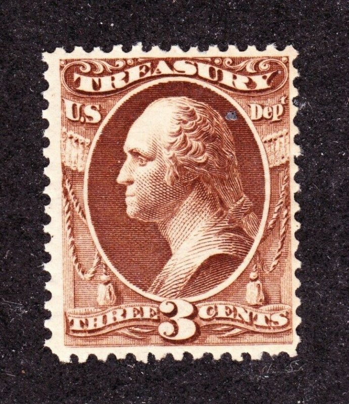 US O74 3c Treasury Department Mint F+ OG VVLH SCV $110