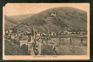 Germany 1929 Bernkastel Overview Architecture Used View Post Card to India # ...