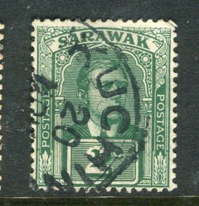 SARAWAK; 1920s early Brooke No Wmk. issue used 2c. value Postmark