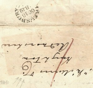 GB WALES Cover 1842 Shrewsbury Paid RADNORS *Local Delivery Charge* RARE B181 