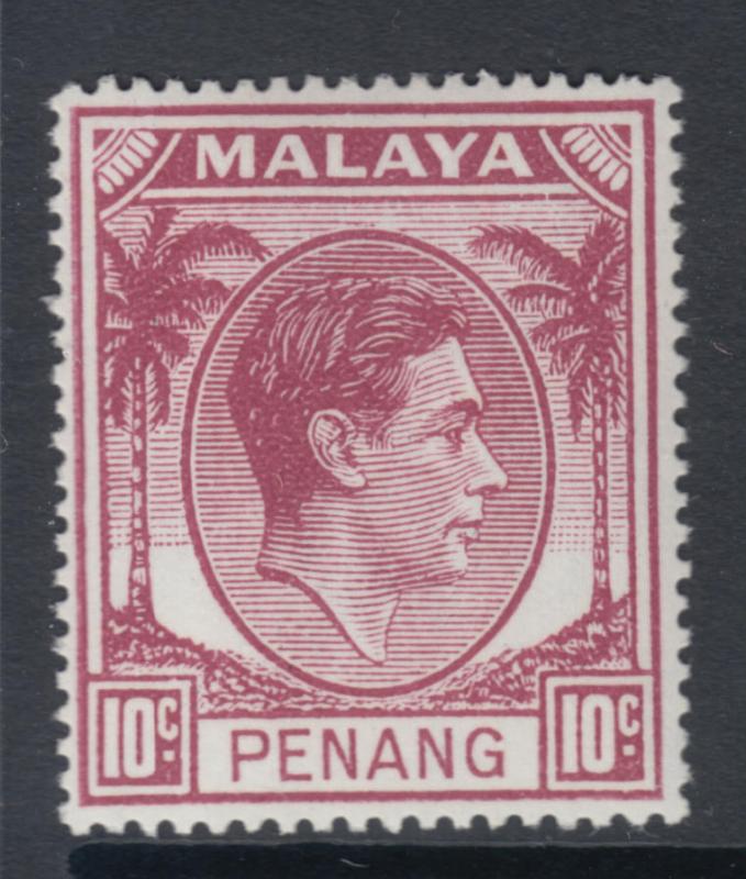 XG-P180 MALAYA - Penang, 1949 KGVI, 10C. Purple SG11 MNH