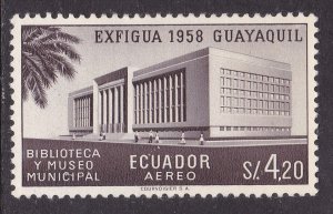 Ecuador 1958 Guayaquil Library and Museum 4s 20 Mint Never Hung SG 1119 VGC