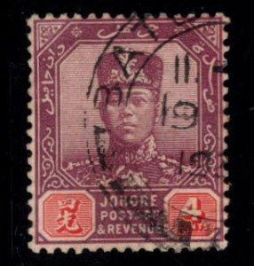 Malaya Jahore Scott 106 used stamp,  wmk 4