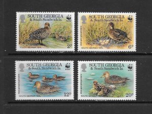 BIRDS - SOUTH GEORGIA #162-5  WWF  DUCKS MNH