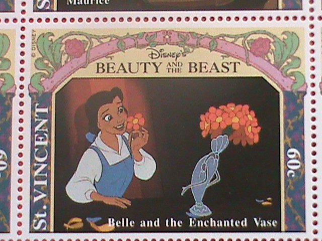 ST.VINCENT STAMP: 1992 SC#1774 DISNEY CARTOON- BEAUTY AND THE BEAST-MNH SHEET