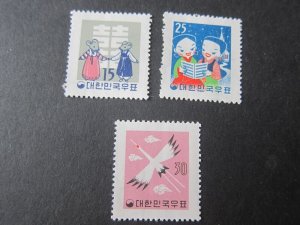 Korea 1959 Sc 298-300 set MNH