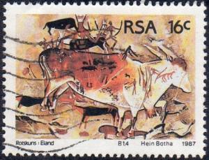 South Africa 694 - Used - 16c Eland Petroglyph (1987) (cv $0.65)