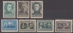 Poland 1950 Groszy overprint on Scott #396, 398-403 MH Perforated