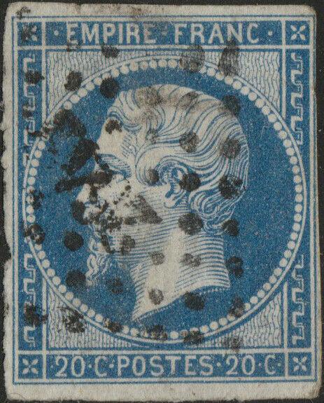 FRANCE - Yv.14 20c bleu ob. PC2642 (Reims) - défauts