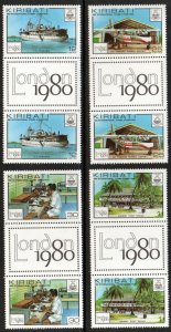 Kiribati Sc #352-355 MNH gutter pairs