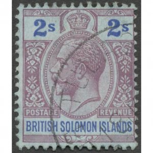 British Solomon Islands 1914 2s purple & blue on blue paper SG34 used