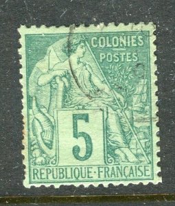 FRENCH COLONIES; 1880s early classic General issue used shade of 5c. value