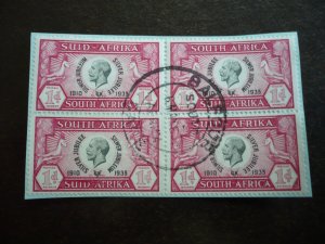 Stamps - South Africa - Scott# 69 - Used Block of 4 Stamps